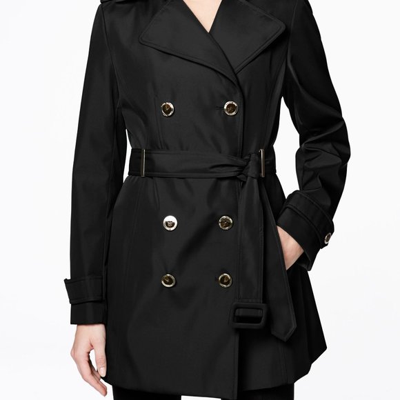 Calvin Klein Black Double Breasted Trench Coat